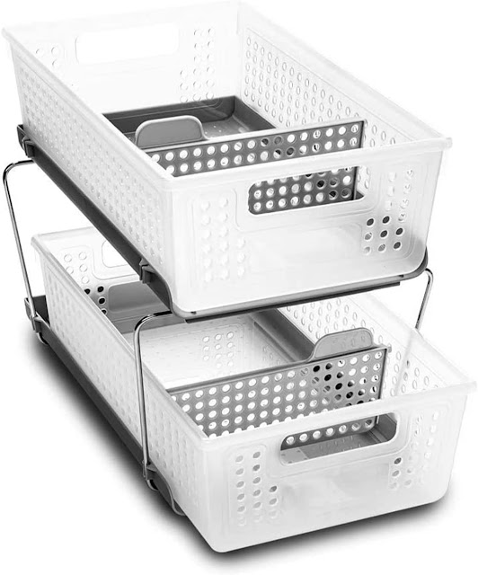madesmart 2-Tier Organizer, Multi-Purpose Slide-Out Storage Baskets