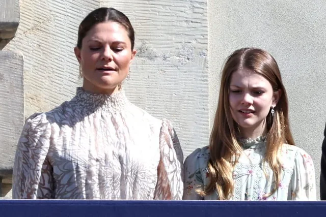 Princess Sofia wore a Lesley boucle blazer by Andiata, Crown Princess Victoria and Princess Estelle wearing By Malina