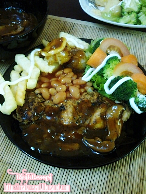 Risik Resepi: CHICKEN GRILL WITH BLACK PAPER GRAVY