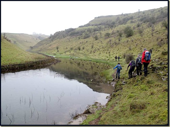 The upper reaches of Cressbrook Dale near the junction with Tansley Dale