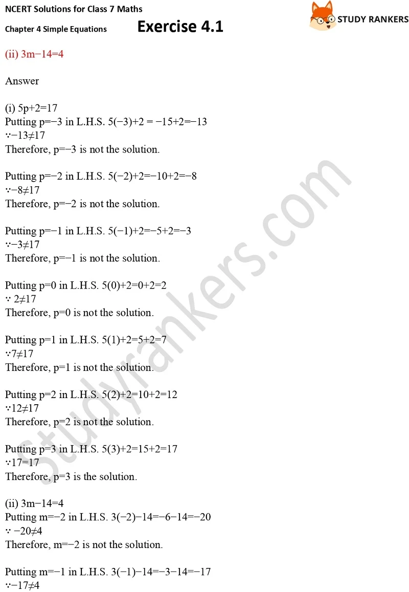 NCERT Solutions for Class 7 Maths Ch 4 Simple Equations Exercise 4.1 3