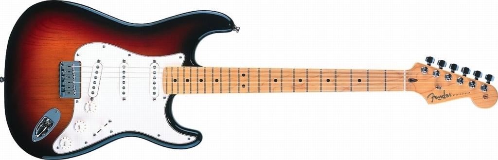 fender stratocaster sunburst maple. The Stratocaster has been used