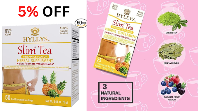 Hyleys Slim Tea Weight Loss Herbal Supplement with Pineapple - Cleanse and Detox