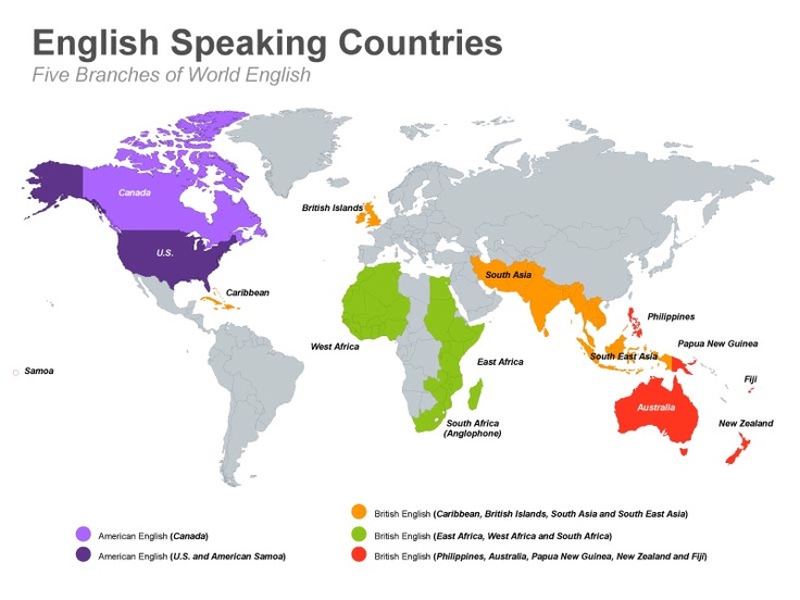 Valanglia ENGLISH  SPEAKING  COUNTRIES  AROUND THE WORLD