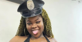Chi-oma (chioma.lovv) flaunts her big boobs in a police officer costume