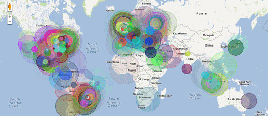  is a Google Map of Twitter users activeness inwards existent New Real-time Twitter Activity on Google Maps