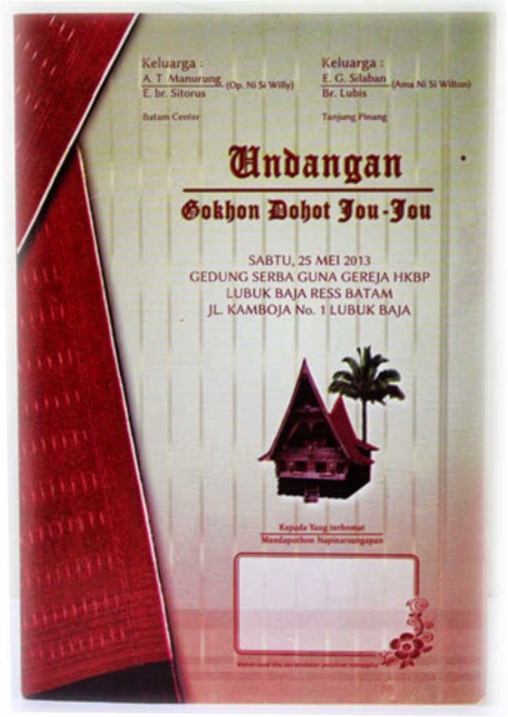 Undangan Sidikalang Dairi: Undangan Batak Toba