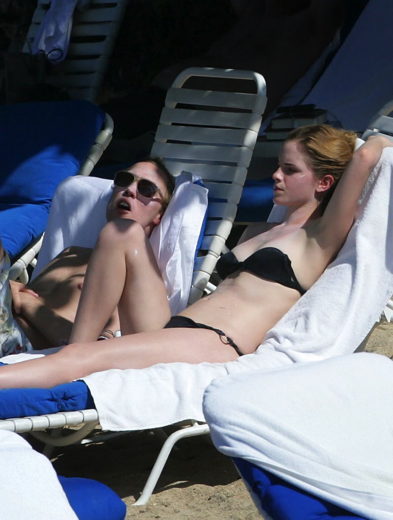 Emma Watson Wardrobe Malfunction Jamaica Beach