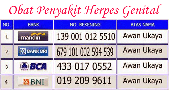 No Rekening Denature Penyakit Herpes Genital