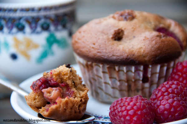 muffiny, maliny, czekolada