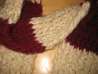 Maroon and Cream Scarf Details