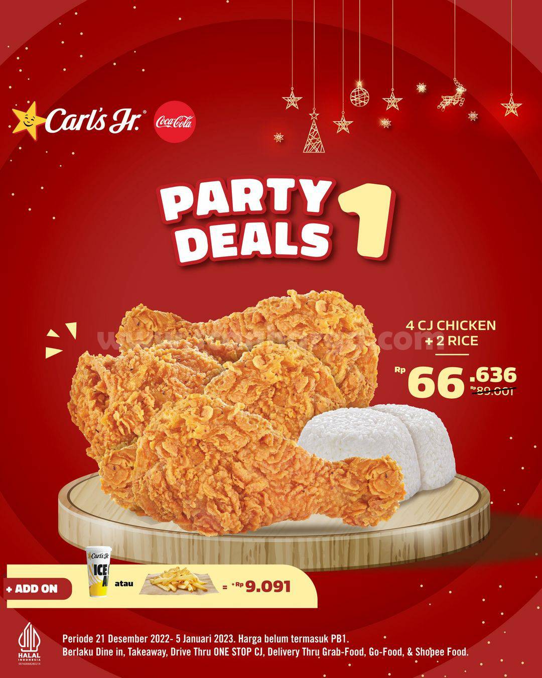 CARLS JR Promo Party Deals 1 – Harga Paket Hanya Rp 66.636,-