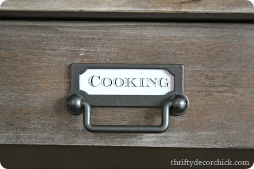 drawer pull with label