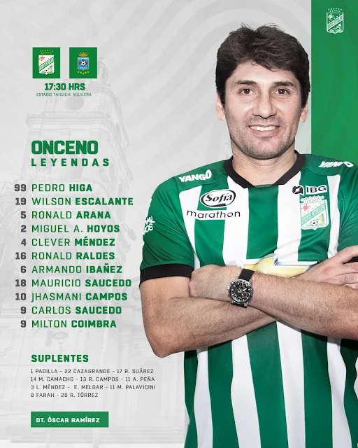 Alineacion de Leyendas Oriente Petrolero vs Blooming Copa Santa Cruz