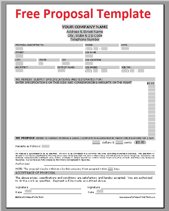 business proposal template free download