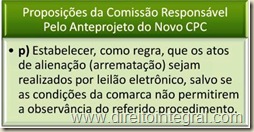 Novo CPC - Proposta de Leilão Eletrônico.