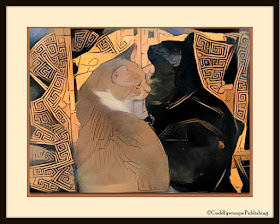 Real Cats in the window, with Greek vase filter from Dreamscope applied