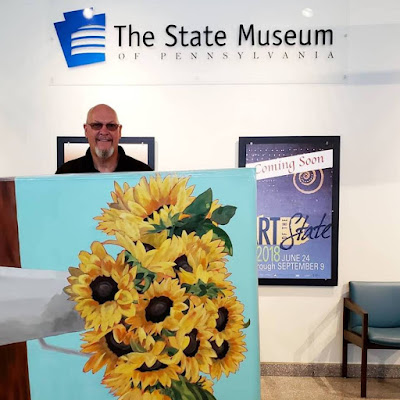 Art of the State, My fabulously supportive tall husband helped to deliver my painting to our state museum.