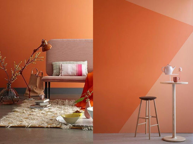 Decoración con paredes naranja