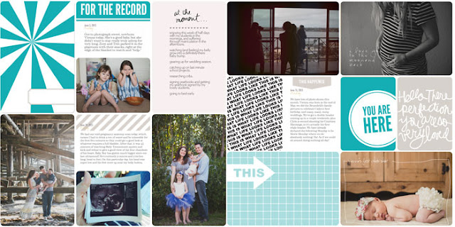 Project Life scrapbook page on photography and pregnancy