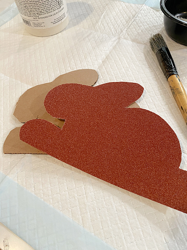 cut out sandpaper bunny