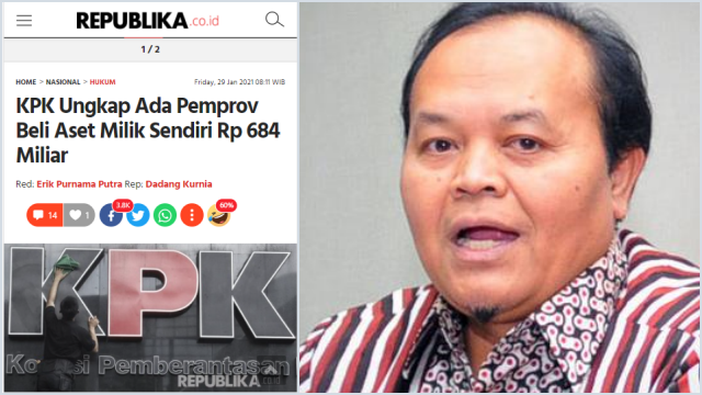 KPK Tengah Usut Pemprov Beli Aset Milik Sendiri Rp684 Miliar, HNW: Segera Tuntaskan!