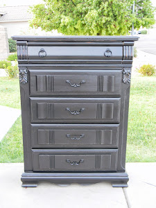 Black Shabby Chic Chest of Drawers  *SOLD*