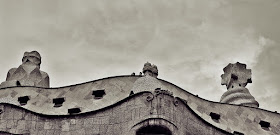 La Pedrera or Casa Mila in Black and White by Gaudi at Paseo de Gracia, Barcelona