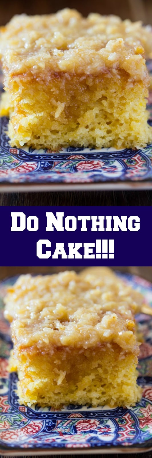 Do Nothing Cake, aka Texas Tornado Cake! What is it?A pineapple dump/poke cake with coconut walnut frosting; super moist and pretty easy to make.