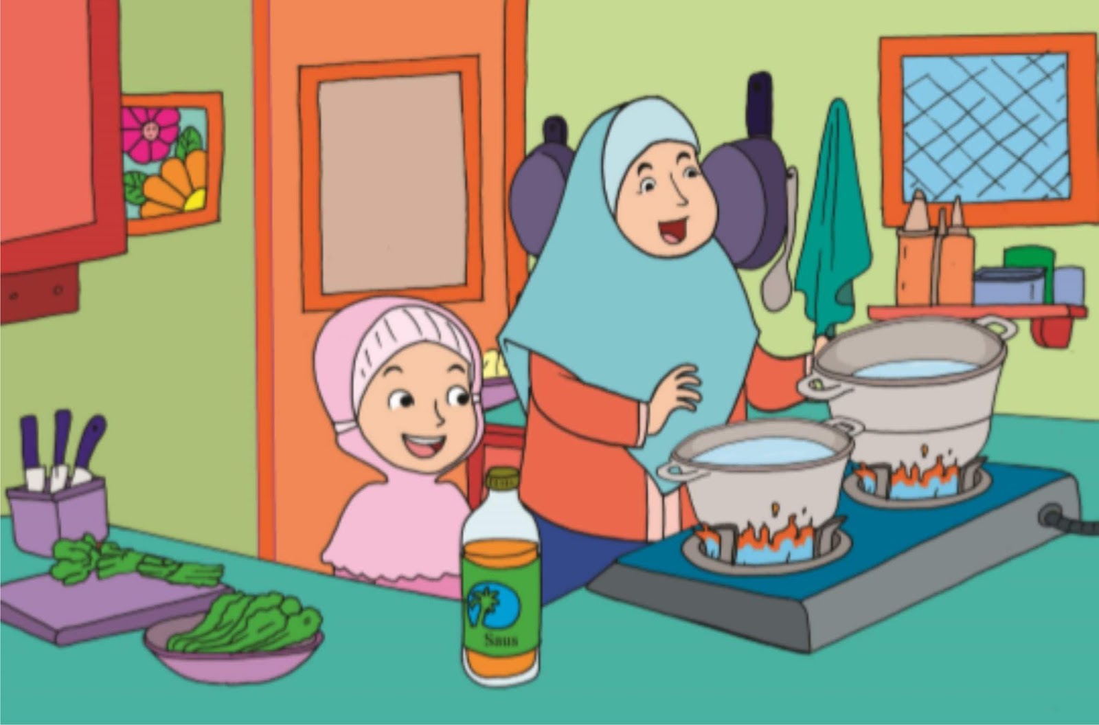  Ibu  Memasak  Di Dapur Desainrumahid com