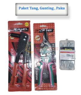 paket tang rivet,gunting holo,dan paku rivet