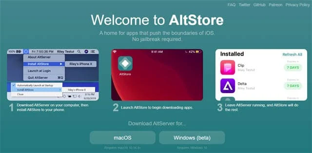 تحميل برنامج AltStore لتثبيت جلبريك انكفر unc0ver