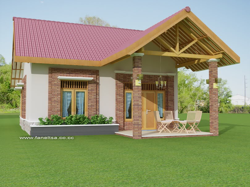 22 Model Rumah  Sederhana  di Kampung  Bentuk Biasa Sketsa 