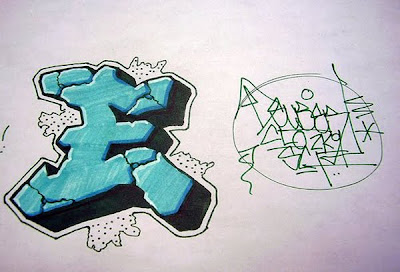 The Letters E in Graffiti