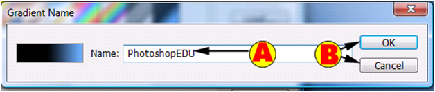 Renaming Gradient Dialog Box