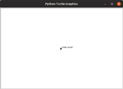 turtle.write("Hello world")