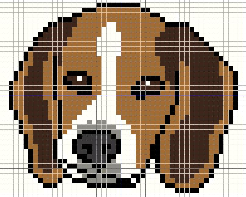Buzy Bobbins: Beagle puppy portrait - simple cross sitich design