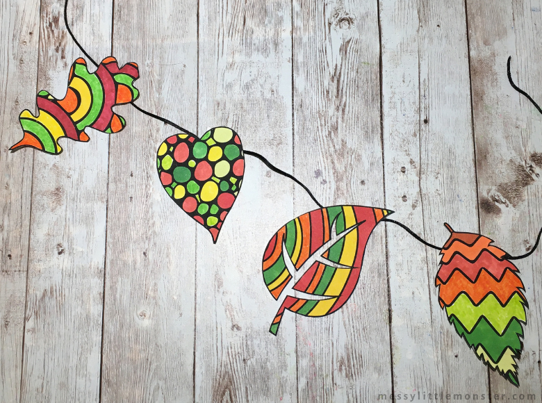 leaf template bunting craft