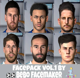 PES 2017 Facepack Vol.1 by Bebo Facemaker