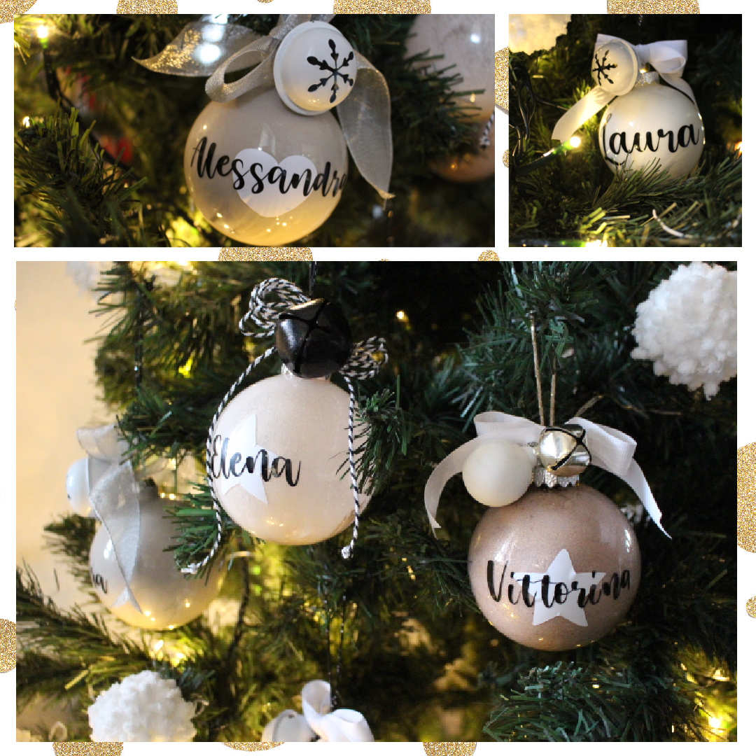 Palline di natale personalizzate con nome  – idee facili e veloci con Cricut o Bigshot