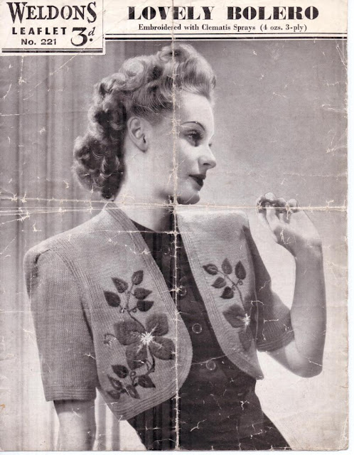 The Vintage Pattern Files: Free 1940s Knitting Pattern - Weldon’s Lovely Bolero