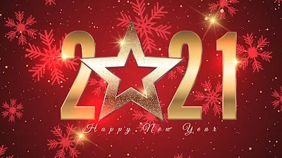 Happy New Year 2021 Gold Number With Star