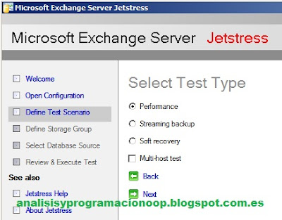 Jetstress select test type