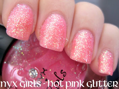 Pink Nail Polish. CN217 Hot Pink Glitter - 3