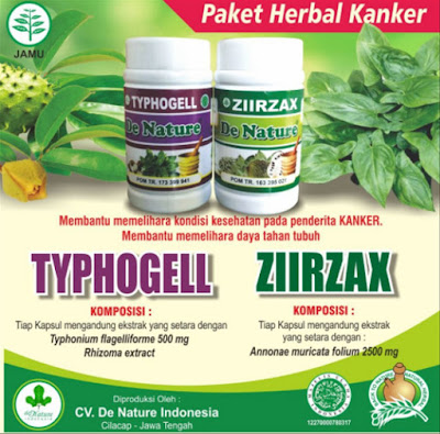 Obat Kanker Herbal Kapsul Ziirzax dan Typhogell Asli De Nature Di Makassar, Onat Kanker De Nature, Obat Kanker Herbal, Sirsak, keladi tikus