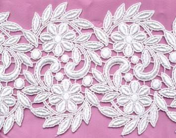 Venice Lace Trim white and pink