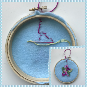 designing embroidery hoop tatting