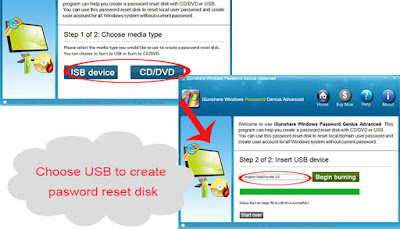 reset Windows password reset with USB