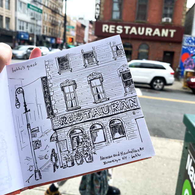 Greenpoint - Urban sketching in New York by betitu - @betitusquest