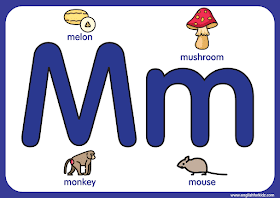 Letter m - big printable alphabet letters for kids learning English